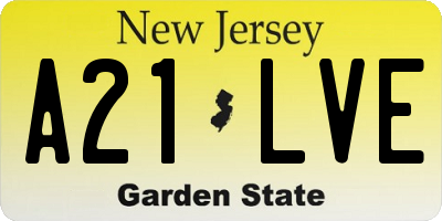 NJ license plate A21LVE