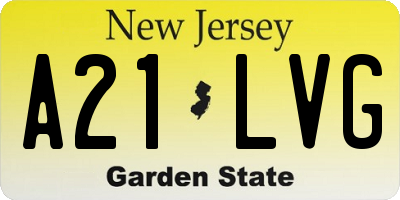 NJ license plate A21LVG
