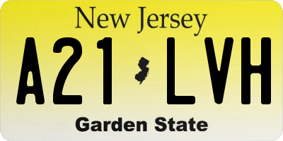 NJ license plate A21LVH