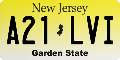 NJ license plate A21LVI
