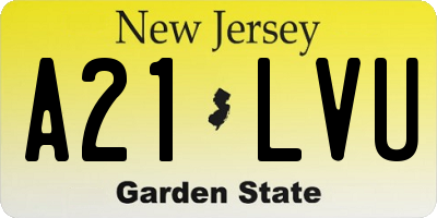 NJ license plate A21LVU