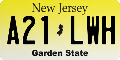 NJ license plate A21LWH