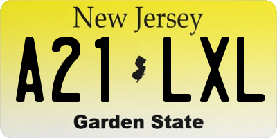 NJ license plate A21LXL
