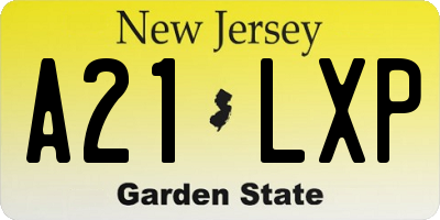 NJ license plate A21LXP