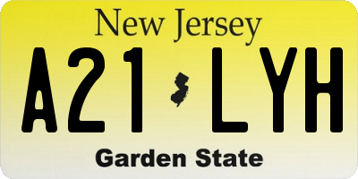 NJ license plate A21LYH