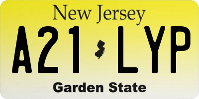 NJ license plate A21LYP