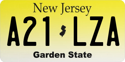 NJ license plate A21LZA
