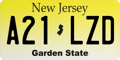 NJ license plate A21LZD