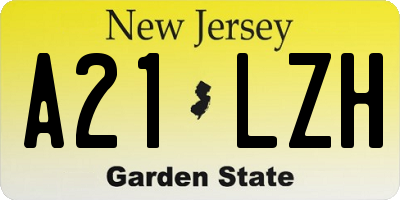 NJ license plate A21LZH