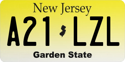 NJ license plate A21LZL