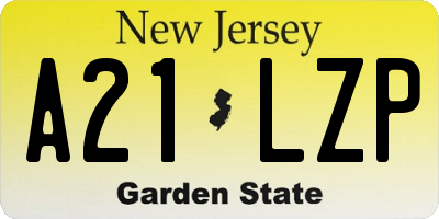 NJ license plate A21LZP