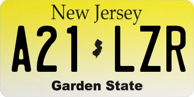 NJ license plate A21LZR