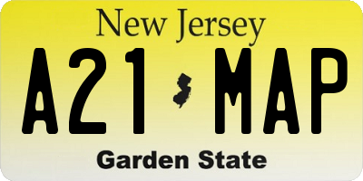 NJ license plate A21MAP