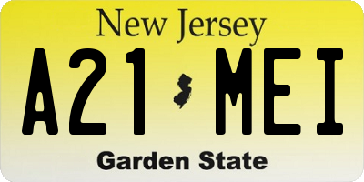 NJ license plate A21MEI