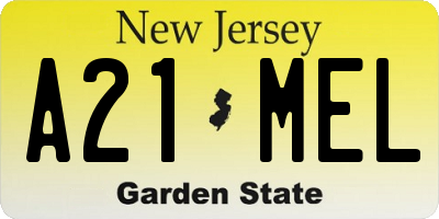 NJ license plate A21MEL