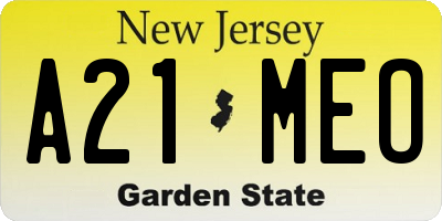 NJ license plate A21MEO
