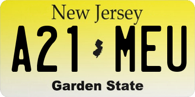 NJ license plate A21MEU