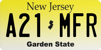 NJ license plate A21MFR