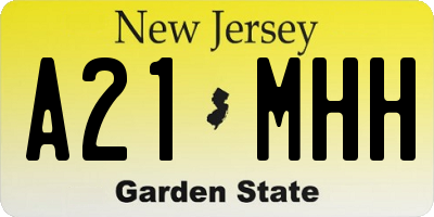 NJ license plate A21MHH