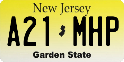 NJ license plate A21MHP