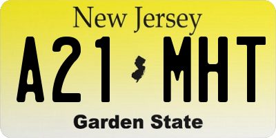 NJ license plate A21MHT