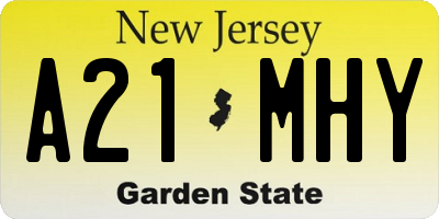 NJ license plate A21MHY