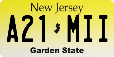 NJ license plate A21MII