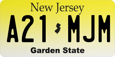 NJ license plate A21MJM