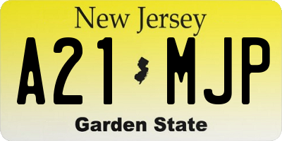 NJ license plate A21MJP