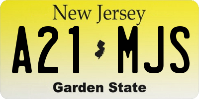 NJ license plate A21MJS