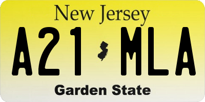 NJ license plate A21MLA