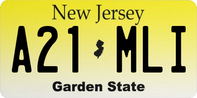 NJ license plate A21MLI