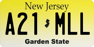 NJ license plate A21MLL
