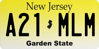 NJ license plate A21MLM