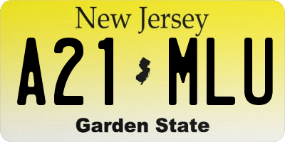 NJ license plate A21MLU