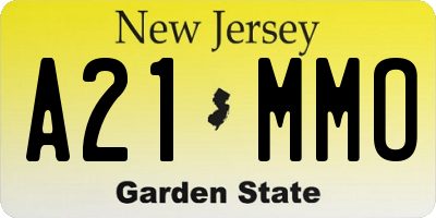 NJ license plate A21MMO