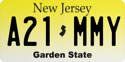NJ license plate A21MMY