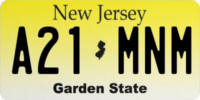 NJ license plate A21MNM