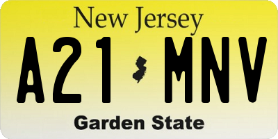 NJ license plate A21MNV