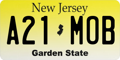 NJ license plate A21MOB