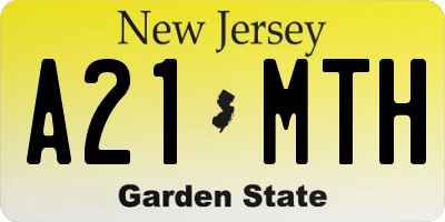 NJ license plate A21MTH