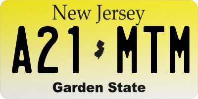 NJ license plate A21MTM