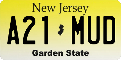 NJ license plate A21MUD