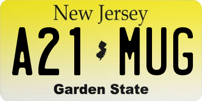 NJ license plate A21MUG