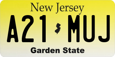 NJ license plate A21MUJ