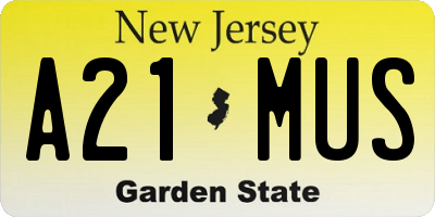 NJ license plate A21MUS