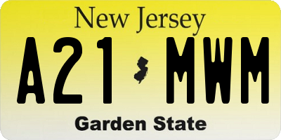NJ license plate A21MWM