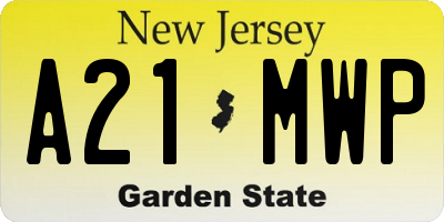NJ license plate A21MWP