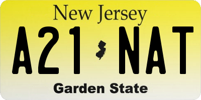 NJ license plate A21NAT