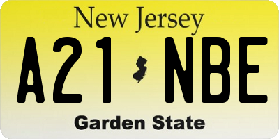 NJ license plate A21NBE